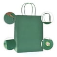 thumbnail image 4 of 12 Pack Christmas Green Gift Bags with Handle (10.5x8x4.25 In): Medium Kraft Paper Bags, Green Paper Gift Bags for holidays, 4 of 7
