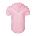 thumbnail image 4 of Mens Pique Shirts Slim Fit Zip Up Hooded Pure Basic Home Hiking Valentines Day Gifts for Him,Pink,2XL, 4 of 4