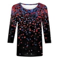 thumbnail image 5 of Gamivast Womens Plus Size 4th of July Shirt 3/4 Sleeve Shirts For Women Loose Fit Crewneck Dressy Casual Tops Lightweight Solid Color Comfy Cute T Shirts Casual Tops L Previous, 5 of 5