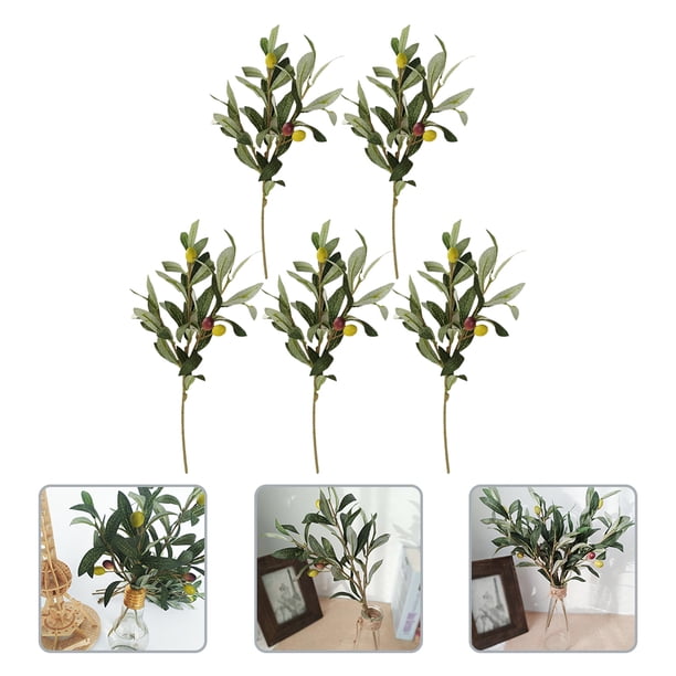 OUNONA 5Ud Ramas Artificiales De Con Hojas Para Decorar Espacios Y Eventos