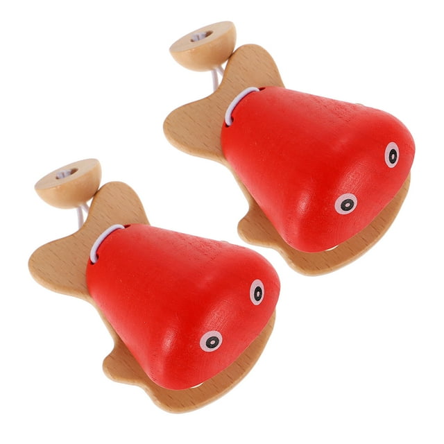 WHAMVOX 2pcs Castanets Musical Fish Design For Wear Resistant Engaging Sensory Play For Boys For Early Music Learning