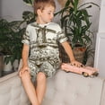 thumbnail image 4 of Fotbe Dutch Windmill Pijama Estampada de 2 Piezas para Niños – Ropa de Dormir de Manga Corta Cómoda para Niños y Niñas, Camiseta y Shorts de Algodón-Small, 4 of 6