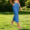 thumbnail image 2 of Women's Pants Cotton Linen Petite Summer Lightweight High Waist Straight Leg Summer Casual Fashion Trousers Pants For Women, 2 of 8