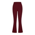 thumbnail image 6 of ClodeEU Women's High Rise Stretch Straight Leg Pant,Work Trouser With Pockets,Slim Trendy Pant Wine,Womens Plus L, 6 of 7
