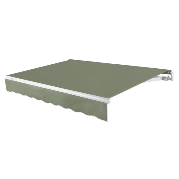 Awntech 12 Ft Maui Left Motorized Heavy Duty Patio Retractable Awning (144in x 9.25in x 120in), Sage