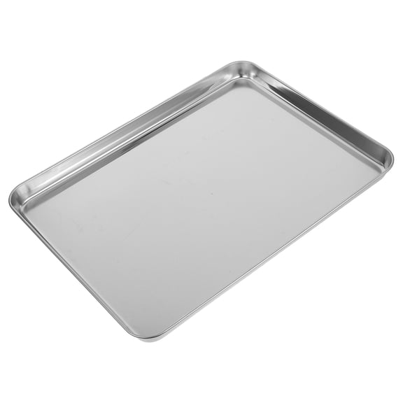 CRILSTYLEO 1Pcs Kitchen Tray For Food Serving And Storage 15.9X12X1In Silver