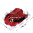 thumbnail image 3 of Rdhnmea Women Men Christmas Cowgirl Hat Wide Brim Light up Shiny Sequins Western Hats for Wedding Rave Party Xmas Costume, 3 of 6