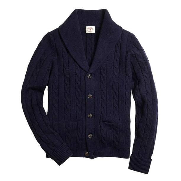 Brooks Brothers - New Brooks Brothers Mens Shawl Collar Cable Knit Wool ...