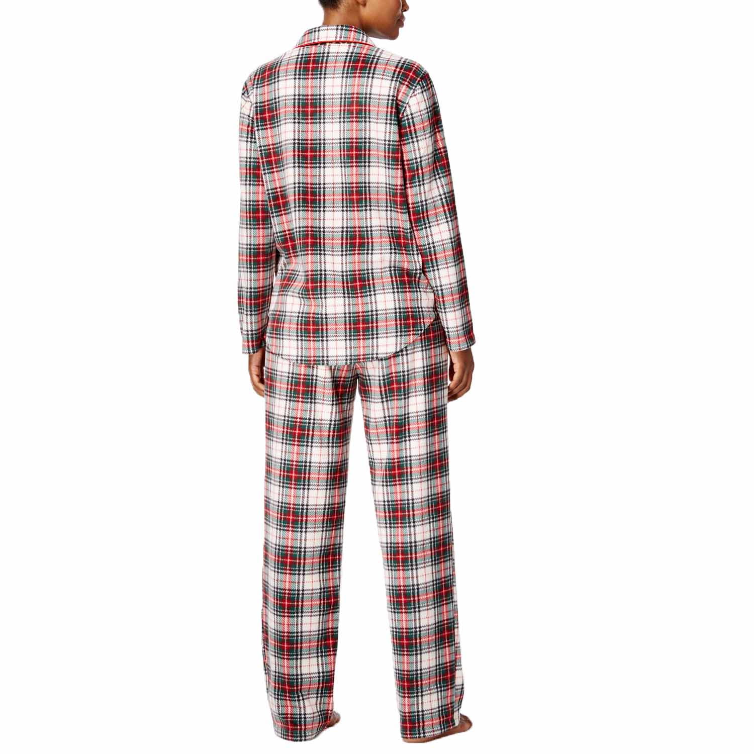 Lauren Ralph Lauren Women's Giftables Fleece Pajama Set (Cream Plaid,  X-Large) 