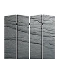 thumbnail image 2 of 4 Panel Canvas and Metal Frame Room Divider, Slate Gray- Saltoro Sherpi, 2 of 5