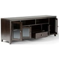 thumbnail image 3 of Simpli Home Cosmopolitan Solid Wood Extra Wide 72" TV Stand - Mahogany Brown, 3 of 11