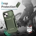thumbnail image 4 of Dteck Case for iPhone 15 Plus,Shockproof TPU+PC Armor Case Slide Lens Protection Cover for iPhone 15 Plus,Darkgreen, 4 of 7