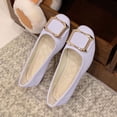 thumbnail image 2 of Purple Womens Flat Shoes Slip On Casual Wear With Decorative Buckle Soft Mesh Upper for Everyday Comfort Available In Purple Size 8.5, 2 of 3