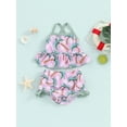 thumbnail image 2 of FEORJGP Kids Girls Summer Bikini Swimwear Toddler 2 Piece Swimsuits Camisole Tropical Tree Print Vest Cropped Tops Shorts Infant Cute Bathing Suits Beachwear, 2 of 9