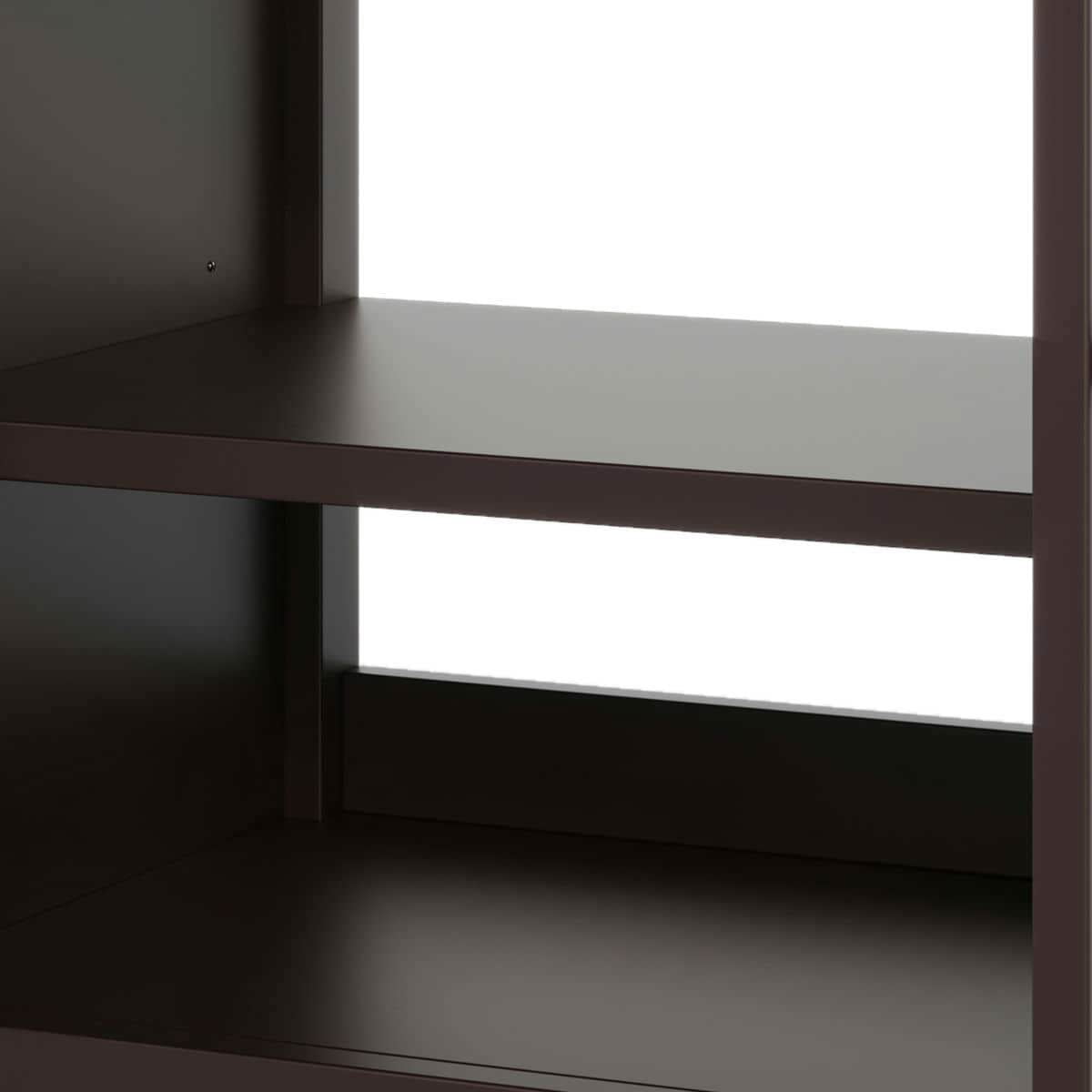 Resenkos 30" Bathroom Vanity with Ceramic Sink, Solid Wood Legs, Adjustable Shelf, Tip-Out Tray, Silver Metal Knobs, Soft Close Hinges - Brown