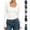 #White, variant on Women's Square Neck Long Sleeve Ribbed Slim Fit Layering T Shirt Top,White,Women's Plus Size L