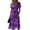 Purple, variant on Women's Halloween Dresses Spider Webeb Pumpkin V Neck Funny Midi Dresses Bat Short Sleeve Spooky Dresses, XL