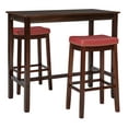 thumbnail image 4 of Linon Claridge 3-Piece Bar Height Tavern Set, Brown with Red Faux Leather, 4 of 9