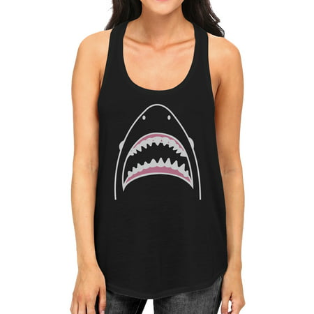 Shark Womens Black Cute Sleeveless T-Shirt Summer Cotton Tank