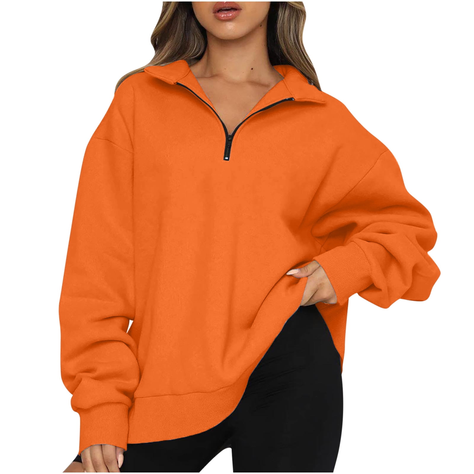 Yyeselk Women's Full Zip Up Hoodie Long Sleeve Solid Color Hooded  Sweatshirts Fleece Jacket Coat Cardigan Hoodies Blouse Shirt Tops Navy XXXXL