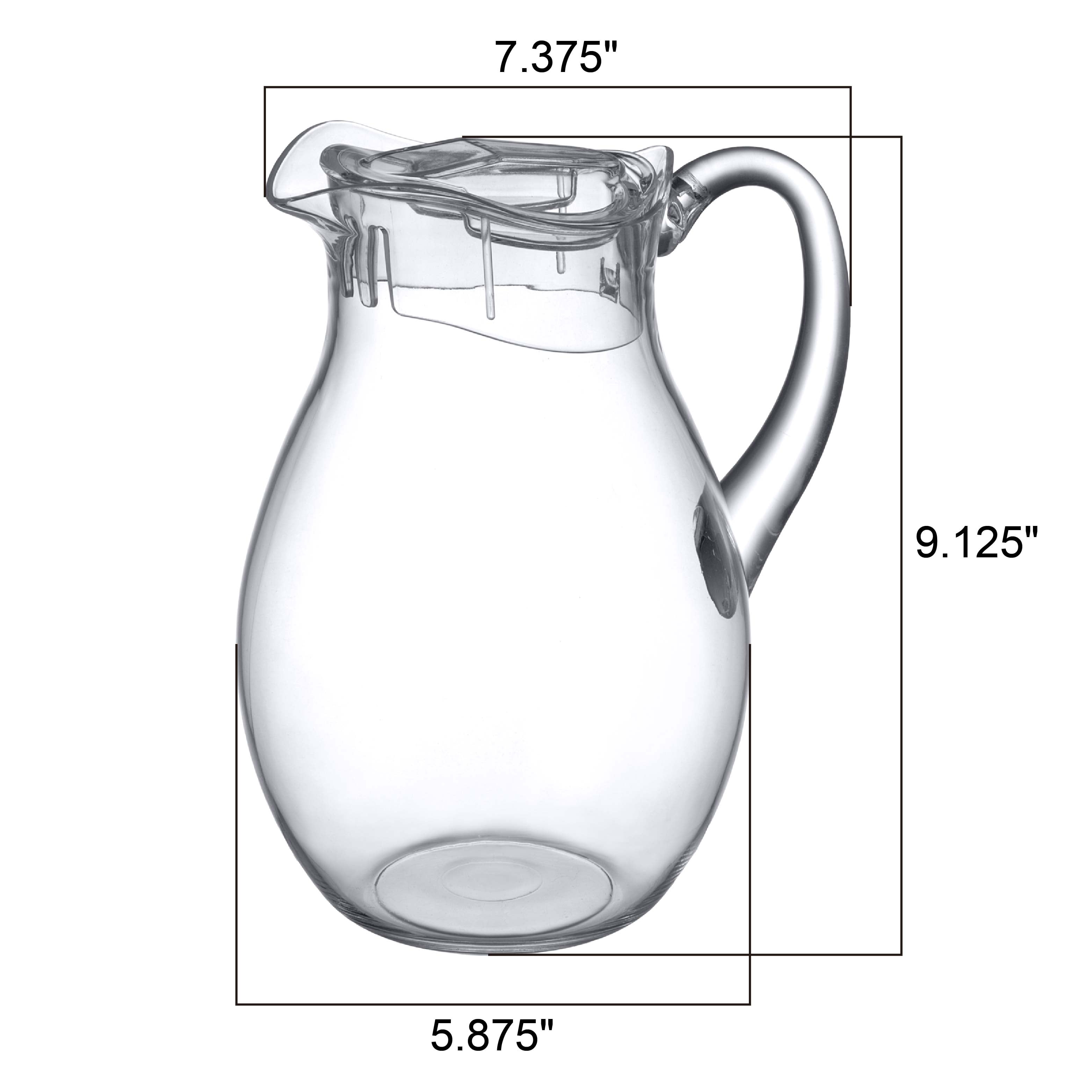Amazing Abby - Bubbly - Plastic Pitcher (64 oz, 2 Quart), Clear Water Pitcher with Lid, Fridge Jug, BPA-Free, Shatter-Proof, Great for Iced Tea, Sangria, Lemonade, Juice, Milk, and More