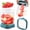 Green, variant on Cup Slicers for Fruits and Vegetables, Stainless Steel Multi-Blade Fruit Cutter, Easy-Clean Compact Slicing Tool for Home Kitchen & Fruit Prep (Blue)