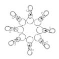 thumbnail image 1 of 100 ganchos para llavero con llaveros, ganchos con Clip para llavero con anillos, fabricación de joyas, 1 of 4