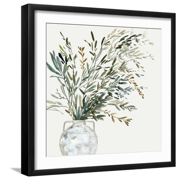 Art.com Vase of Grass I Art Print by Asia Jensen, Black Frame Wall Art, 21" x 21"