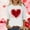 White, variant on asdoklhq Love Heart Print T-Shirt Women Day Printed 3/4 Sleeve Crew Neck Fashion Pullover Tops T-Shirt Gray M