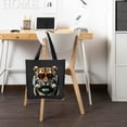 thumbnail image 6 of YANMS Shoulder Bag Tiger Birthday with Striped Sunglasses 2 Pcs Canvas Tote Bags Cute Aesthetic Tote Bags with Zipper Black, 6 of 8