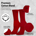 thumbnail image 6 of ODD SOX Basix Athletic Crew Socks Red Heather Cushioned Footbed, Breathable Knit, Arch Support,, 6 of 6