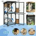 thumbnail image 3 of Haverchair Catio Outdoor Cat Enclosure with Scratcher - 4-Tier Large Indoor Wooden Window Catio Cat House W/Asphalt Waterproof Roof, Wheels, Resting Box, Platforms, Cat Toys Ball, Pet Cage Playpen, 3 of 9