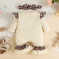 thumbnail image 3 of OUSITAID Infant Baby Girl Easter Clothes My 1st Easter Long Sleeves Ruffle  Neck Ruffle Romper Bow Headband, 3 of 9