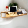 thumbnail image 4 of Vaiyer Bamboo Bathtub Tray Caddy Wooden Bath Tray Table w/ Extending Sides Reading Rack Tablet Holder Mobile Tray and, 4 of 7