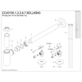thumbnail image 3 of Kingston Brass CC43101DLLKB40 Trimscape Modern Plumbing Sink Trim Kit with Bottle Trap in Polished Chrome, 3 of 5