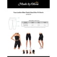 thumbnail image 2 of Made by Olivia Women's Faux Leather Biker Elastic Band Slim-Fit Shorts, 2 of 6