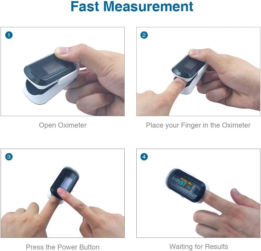 Mibest OLED Finger Pulse Oximeter, O2 Meter, Dual Color White/Black
