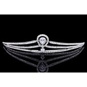 SAMKY Royal Pageant Crown Bridal Tiara Silver Crystal for the Elegant Bride