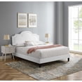 thumbnail image 2 of Platform Bed Frame, Rivet Nailhead, Twin Size, White, Velvet, Mid Century Bedroom, Modern Contemporary Boutique HB35860, 2 of 12