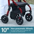thumbnail image 5 of Andador con ruedas todoterreno ELENKER, silla de ruedas de transporte 2 en 1 con asiento acolchado y respaldo ancho, color rojo, 5 of 5