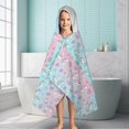 thumbnail image 6 of Pink Cartoon Unicorn Rainbow Cake Bow Pattern Hooded Bath Towel，60"x35" for Ages 3 To 12 Kids, Quick Dry Lightweight Soft Microfiber Hood Beach Towel Cover Up for Kids, 6 of 7