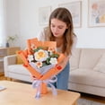 thumbnail image 3 of Crochet Flower Rose Bouquet,Handmade Artificial Flower, Lifelike & No Maintenance, Versatile Home Decor for Living Room, Wedding Party Centerpiece, Ready-to-Use Gift, 3 of 4