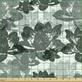 thumbnail image 2 of Ambesonne Botanical Fabric by the Yard Upholstery, Grey Water Lily Leaves, 2 Yards, Charcoal Grey and White, 2 of 5