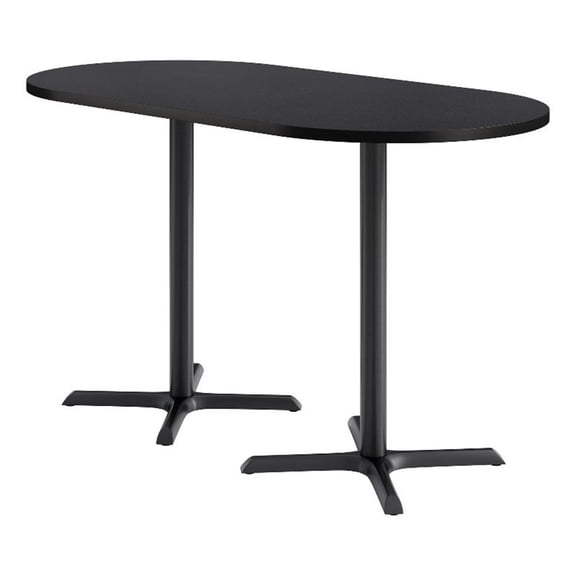 KFI Studios 36x72in RT Dining Table - 42in H - Charcoal Top - Black Base