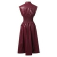 thumbnail image 4 of Women's Casual Dress Sleeveless Leather Zip Long Dress For Daily Vacation Stylish Solid Color Design Comfortable Fashion Outfit Dresses for Women plus Size Elegant Dress for Women Womens Summer, 4 of 4