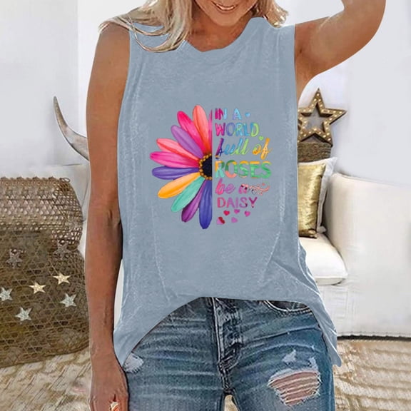 Women Activewear Tank Tennis Tops for Women Sleeveless Yoga Workout Loose Fit Graphic Tee for Running and Training Grey XL