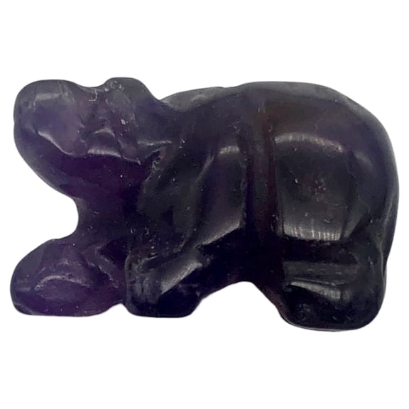 Stone Hand-Carved Natural Amethyst Bear Bead Figurine | 13x18x7mm | Purple | 1 Figurine
