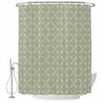 thumbnail image 2 of Sage Green Waterproof Fabric Shower Curtain,Geometric Flower Leaf Diamond Plaid Retro Waterproof Fabric Shower Curtain for Bathroom Curtains Bathtubs Hotel Shower Curtains with 12 Hooks Stall 54x78in, 2 of 8