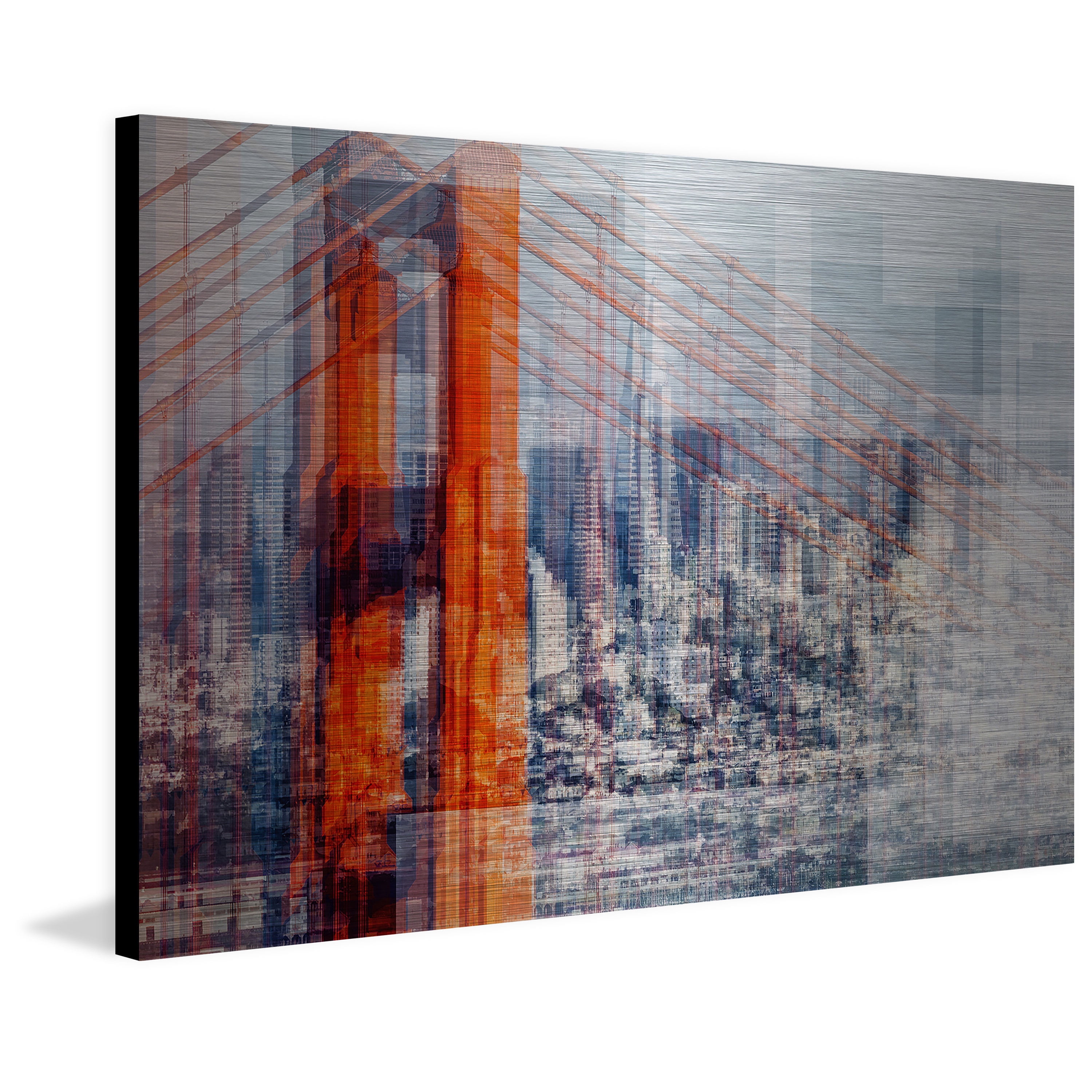 "Golden Gate Bridge" Painting Print on Brushed Aluminum