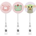 thumbnail image 2 of LAICAIW Mignon Frog Bunny avec Fraise Enrouleur de Badge Rétractable avec Clip d'Identité Alligator, 2 of 6